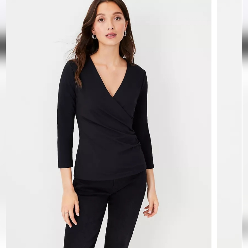 Faux Wrap Stretch Top Size PM  NWT